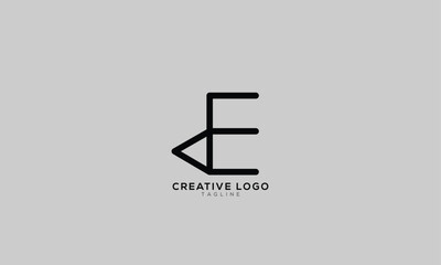 DE ED Abstract initial monogram letter alphabet logo design