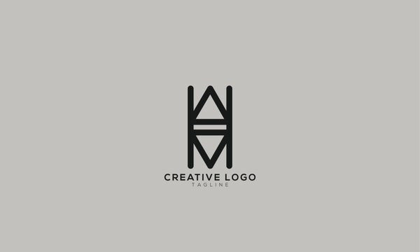 AH HA BH HB ABH Abstract initial monogram letter alphabet logo design