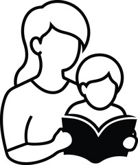 mother and daughter reading