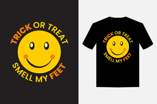 creative happy emoji typography t-shirt design with black background