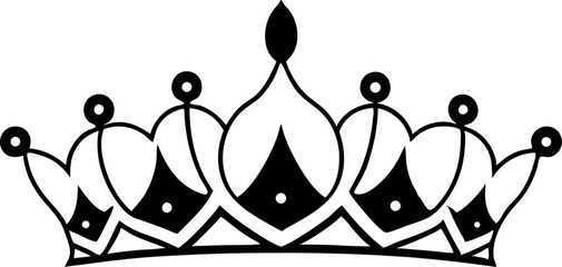 crown of thorns A set of six elegant royal crowns in black silhouette vector style. Each crown features a unique design with ornamental and jewel-like elements. Perfect for use in emblems, logo templa