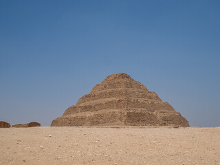 Africa, Egypt, Cairo city, Giza, Giza pyramids. Three pyramids, sphinx, statue, saqqara pyramid,...