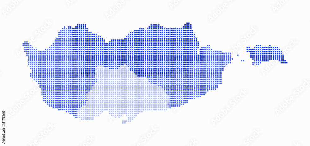 Aufkleber cyprus dotted map. digital style map of the country on white background. cyprus shape with square do