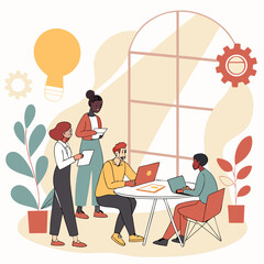 Team Meeting in Modern Office