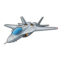 Fototapeta premium Stealth Fighter Jet Military Aircraft Illustration
