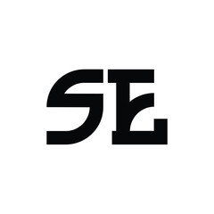SE monogram logo design letter text name symbol monochrome logotype alphabet character simple logo