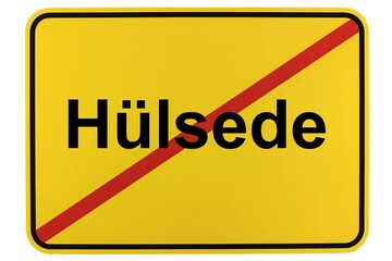 Illustration eines Ortsschildes der Gemeinde Hülsede in Niedersachsen	