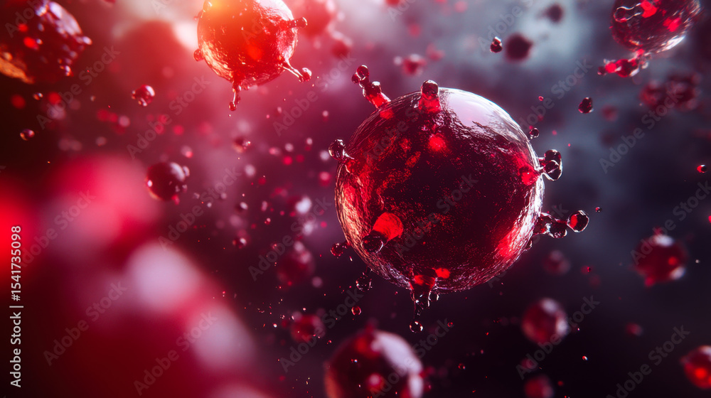 Poster understanding the complexities of microscopic entities in a dark and vibrant environment