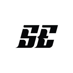 SE monogram logo design letter text name symbol monochrome logotype alphabet character simple logo