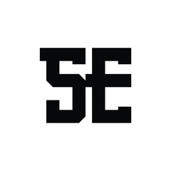 SE monogram logo design letter text name symbol monochrome logotype alphabet character simple logo