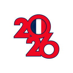 2026 banner with France flag inside.