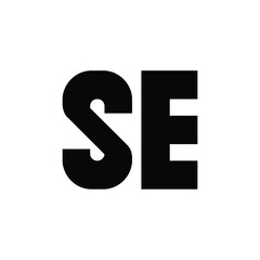 SE monogram logo design letter text name symbol monochrome logotype alphabet character simple logo