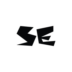 SE monogram logo design letter text name symbol monochrome logotype alphabet character simple logo