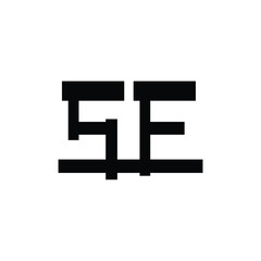 SE monogram logo design letter text name symbol monochrome logotype alphabet character simple logo