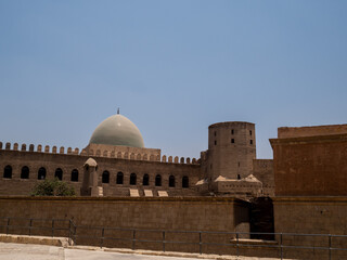 Africa, Egypt, Cairo city, Giza, Giza pyramids. Three pyramids, sphinx, statue, saqqara pyramid,...