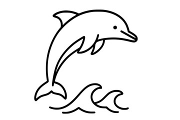 Naklejka premium Vector Jumping Dolphin Sketch