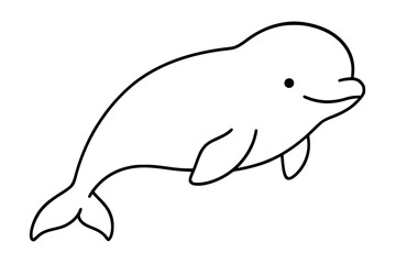 Beluga Whale Sketch Vector
