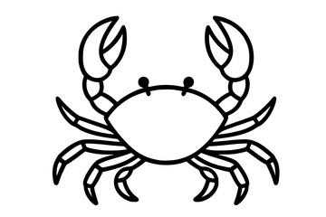 Obraz premium Crab Vector Drawing with Raised Claws