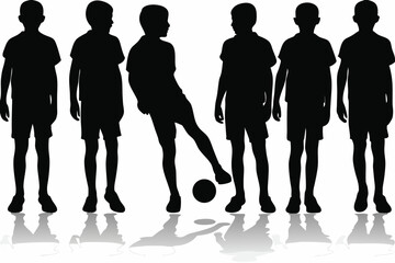 Boy Kicking Football Silhouette