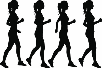 Woman Running With Ponytail