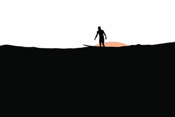 Surfer Riding a Wave Silhouette