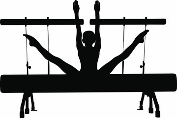 Female Gymnast Performing Split