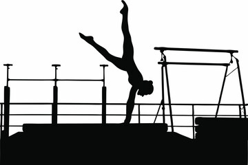 Female Gymnast Performing Split