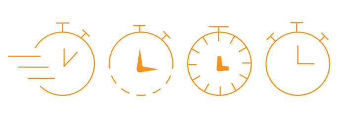 Clock and time icon set. clockwise, time passing, stopwatch and timer icons, history, watch later sign with editable strokes. Time Management Made Easy A Comprehensive Timer Icon. Timers line icon set