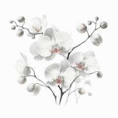 Ephemeral Orchid Orchid white isolated watercolor vector illustration svg