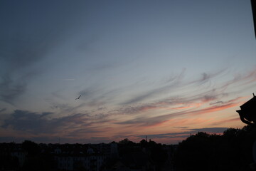 super orange sunset over the city