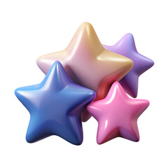 Obraz premium Plastic 3D Stars Illustration for Fantasy and Kids Designs