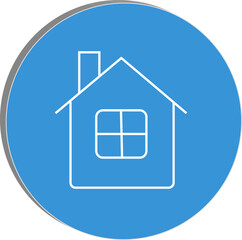 "Simple home icon representing safe living space, personal comfort, domestic lifestyle, and emotional wellness, transparent background."