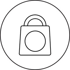 "Minimalist shopping bag icon symbolizing retail therapy, eco-friendly lifestyle, and consumer wellness choices, transparent background."