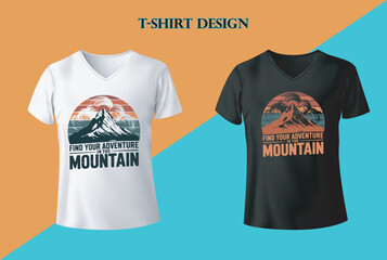Mountain T shirt design vector illustration
