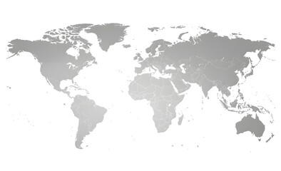 Fototapeta premium World map on white background. World map template with continents, North and South America, Europe and Asia, Africa and Australia