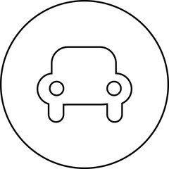 "Car icon representing wellness in commuting, clean transport, personal mobility, and lifestyle convenience, transparent background."