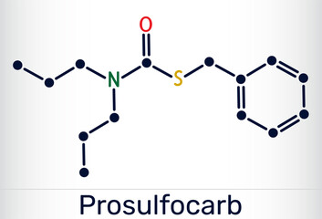 Prosulfocarb molecule. Thiocarbamate herbicide used in agriculture to control annual grasses