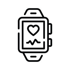 Trendy outline icon showing a smart smartwatch device