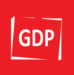 world GDP growth Graph on glowing dotted world map vector poster