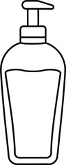 Face Wash Gel Bottle Outline Icon.