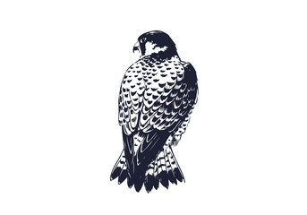 Peregrine Falcon hand drawn sketch vector illustration