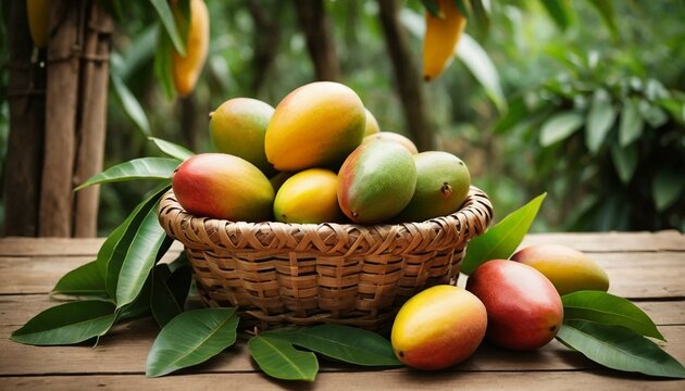 Fresh Mango Harvest: Tropical Fruit Bounty - Powered by Adobe
