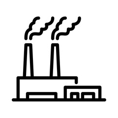 Factory outline icon. air pollution black line illustration.