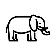 Elephant outline icon. big mammal black line illustration.