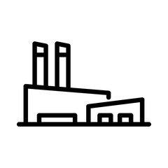Factory Building outline icon. manufacturing black line illustration.