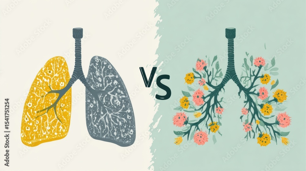 Poster understanding the key differences between lung infection and lung cancer for better health awareness