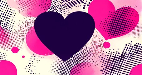 Abstract pattern with hearts and circles - Powered by Adobe