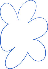 Freeform Abstract Blue Rounded Doodle Shape