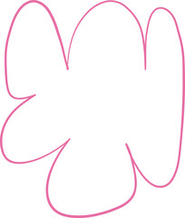 Freeform Abstract Pink Floral Outline Shape