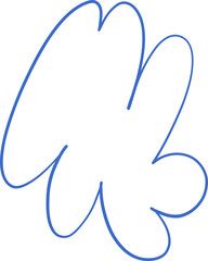 Freeform Abstract Blue Rounded Outline Form